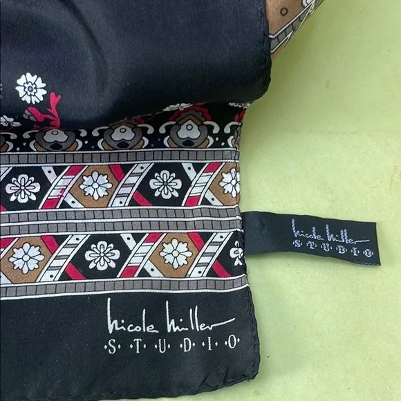 New Nicole Miller Multicolored Silk Scarf Wrap